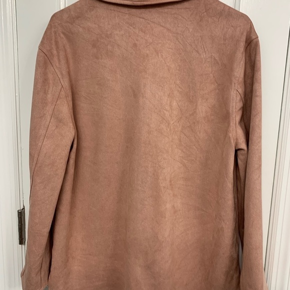 Jones New York Dusky Rose/Pink Lightweight Ultra Suede Shacket Size Medium - Picture 2 of 9